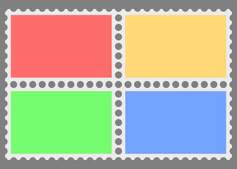 Obraz premium Briefmarkenblock aus vier bunten Briefmarken