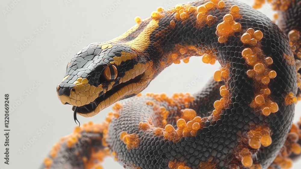 Poster visualizing the action of snake venom toxins at the molecular level, demonstrating how these are res