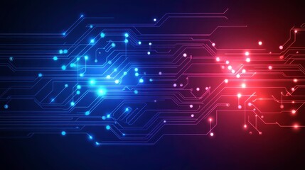 Obraz premium Futuristic Circuitry in 3D with Bright Lighting Effects
