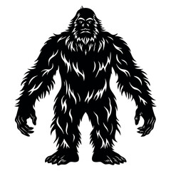 Obraz premium black and white bear silhouette on White Background 