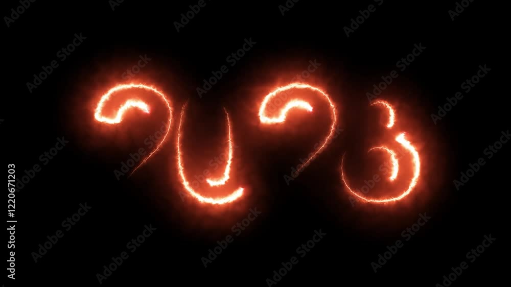 Poster 2028 number neon text background animation. glowing neon sign blue colors digit number background.20