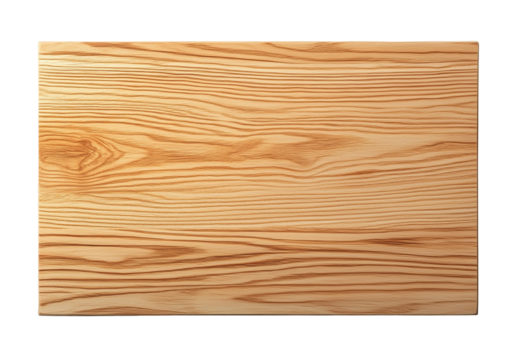 Top View of Natural Light Wooden Tabletop with Subtle Grain Pattern Isolated on White and Transparent Background