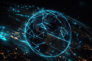 This is a computer generated image depicting a glowing globe in space