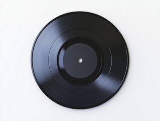 Obraz premium Retro Vinyl Record Design Element with Cinematic Appeal on White Background