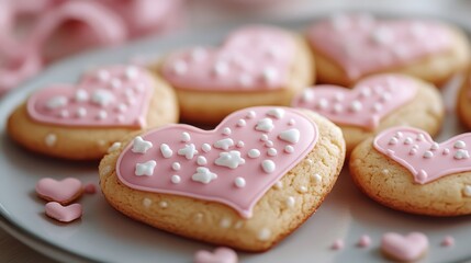 Homemade heart-shaped cookies for valentine's day celebration and gifting ideas