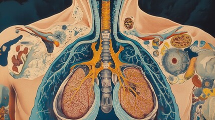 respiratory system, illustrating how pathogens bypass the nasal defenses and enter the lungs.