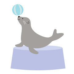 アシカショーのイラスト素材