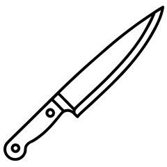 Minimalist Knife Line Art Illustration