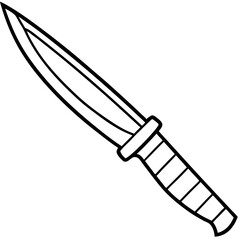 Minimalist Knife Line Art Illustration
