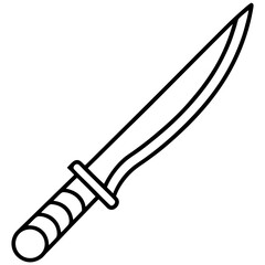 Minimalist Knife Line Art Illustration
