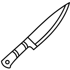 Minimalist Knife Line Art Illustration