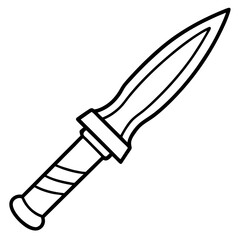 Minimalist Knife Line Art Illustration