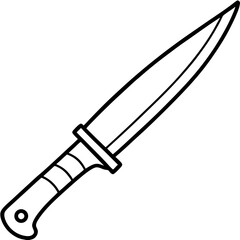 Minimalist Knife Line Art Illustration
