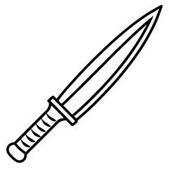 Minimalist Knife Line Art Illustration