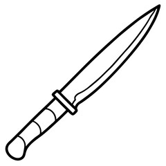 Minimalist Knife Line Art Illustration