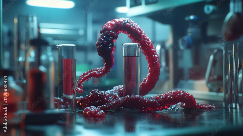 Poster laboratory process where venom is extracted and analyzed for its potential to be used in producing l