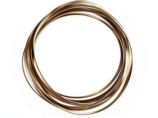 Elegant Brass Swirl Flourish Half-Circle Arc Cinematic Design on White Background