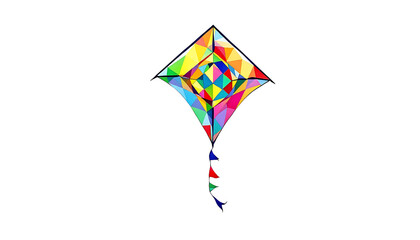 Colorful Diamond Kite Geometric Design Illustration