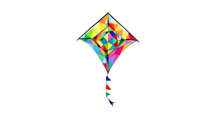 Colorful Diamond Kite Geometric Design Illustration