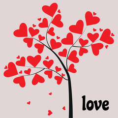 valentine tree with hearts
