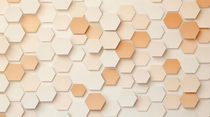 A honeycomb-style background with golden hexagons against a pale beige base, adding a sense of structure, copy space