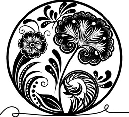 abstract floral illustration in natural silhouette.