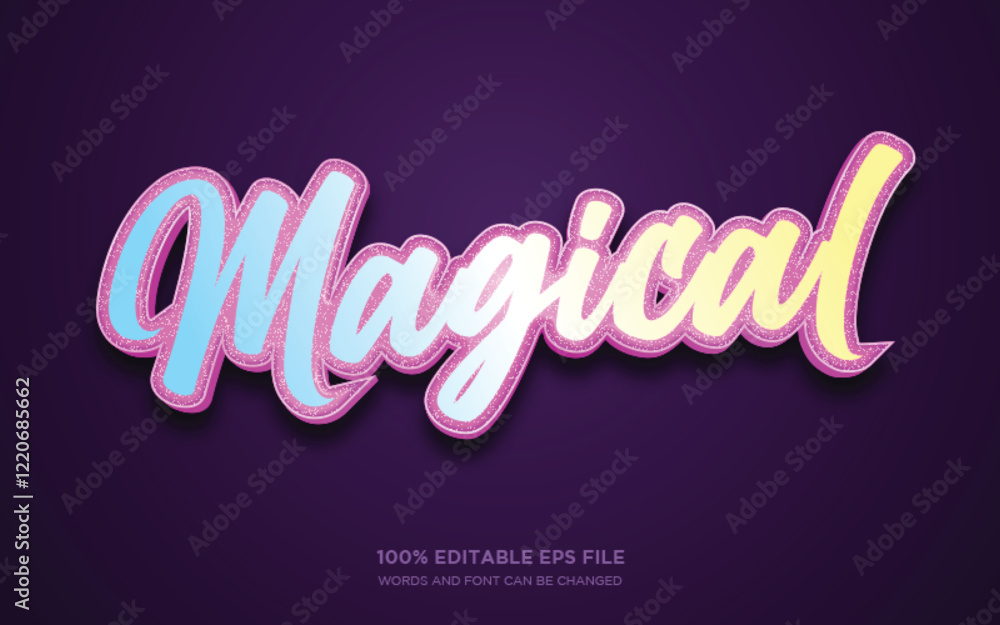 Poster magical 3d editable text style effect