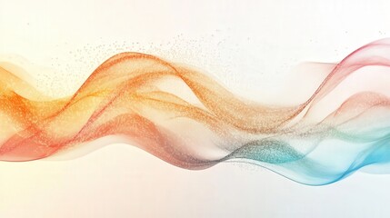 dynamic interaction of particles, creating a wave-like motion in a colorful, translucent medium.