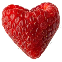 Raspberry Heart on Transparent Background
