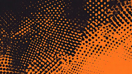 Vector halftone background, orange and black color palette, sports team pattern, vector illustration, vector graphics, background design element, 