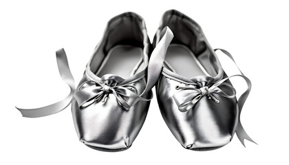 Elegant Silver Ballet Pointe Shoes