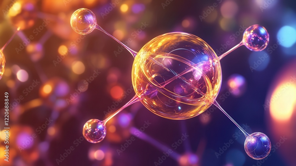 Aufkleber field of subatomic particles orbiting in a chaotic yet harmonious dance of motion and energy