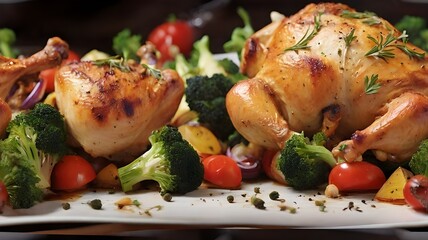 Rosted chiken and vegetables 