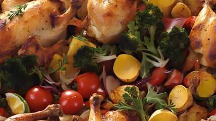 Rosted chiken and vegetables 