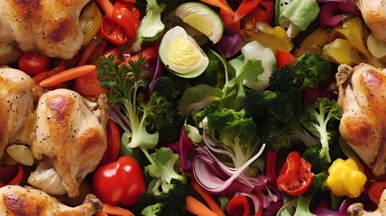 Rosted chiken and vegetables 