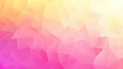 Obraz premium Abstract geometric background with pink, orange, and yellow low poly triangles.