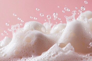 Fototapeta premium An intricate macro shot of foam and shimmering bubbles