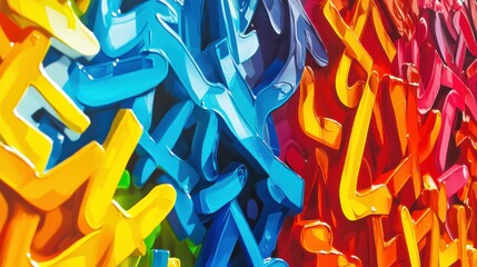 Fototapeta premium Vibrant Bold Graphics with Bright Colors on Isolated Background