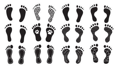 Footprint. Human footprint icon. Baby footprint. Silhouette of footprints. Vector illustration