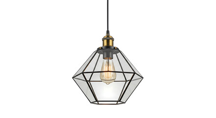 Geometric Glass Pendant Light Fixture Modern Farmhouse Style