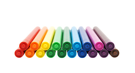 Rainbow Colored Markers Row Bright Vivid Art Supplies