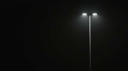 Naklejka premium A solitary streetlight illuminating a dark space, creating a moody atmosphere.