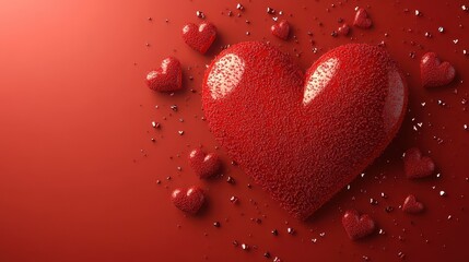 Romantic heart picture frame with red hearts for valentine's day celebration