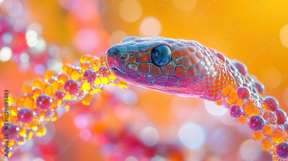Poster molecular structure diagram showing the components of snake venom and how these are used to develop 