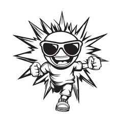 illustration of a sun character