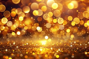 Fototapeta premium Elegant Golden Bokeh Lights Looping Animation - Warm, Luxurious Background Video