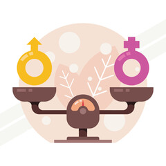 An illustration representing gender equality symbolizing fairness and inclusion