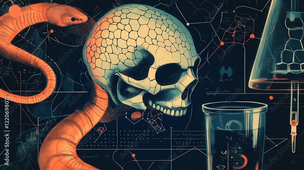 Poster snake venom in drug design, focusing on how scientists isolate specific compounds to create medical 
