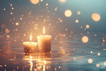 Soft Golden Sparks Illuminate a Dark Background With Glowing Reflections From Sparklers in a Serene Setting