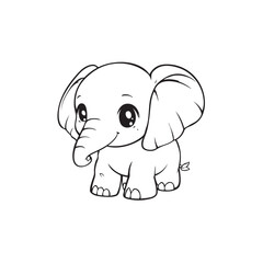 cute elephant cartoon page